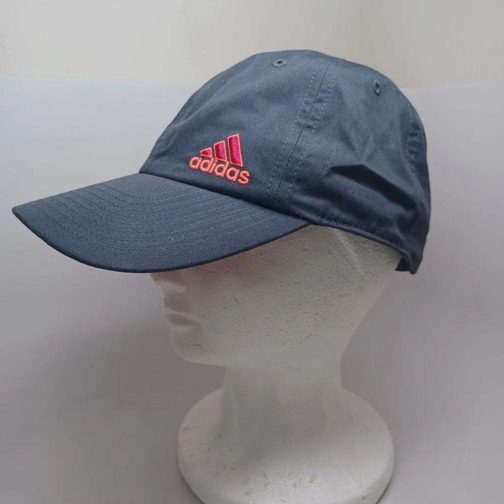 Adidas Baseball Cap Grey Pink Orange Embroidered Logo Adjustable‎ Hat